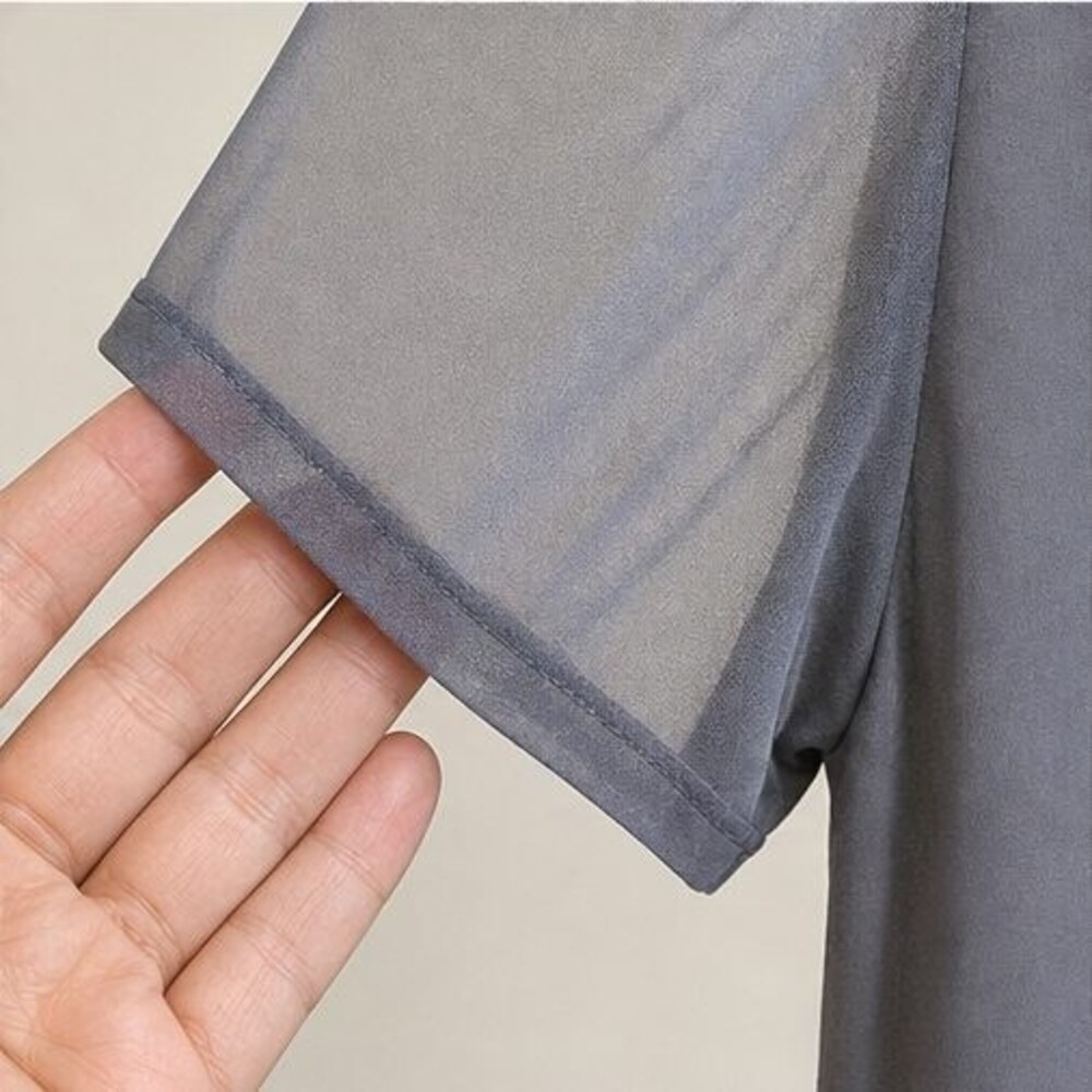 Gray V Neck Top - Picture 5 of 6